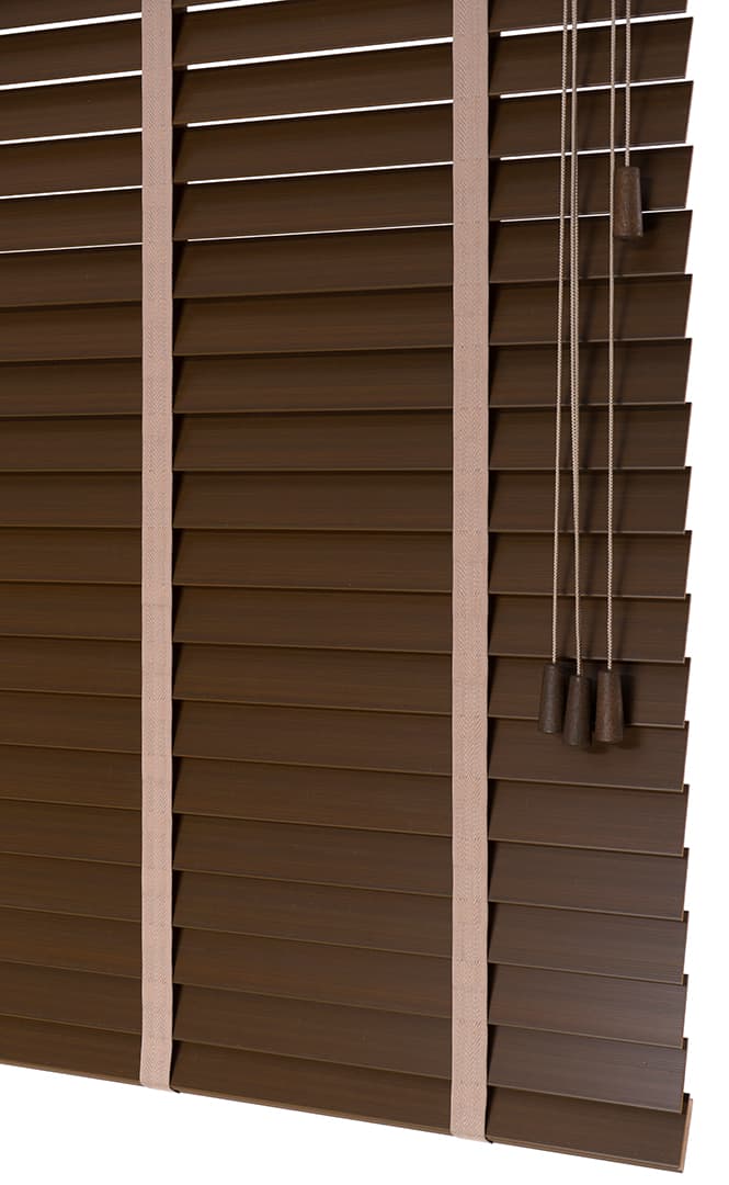 PVC Jaloezieën Faux Wood 50mm Cedro
